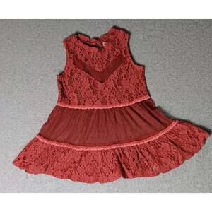 Jak And Peppar Sleeveless Lace And Mesh Blouse Youth Girls Size 7 Hot Pink...
